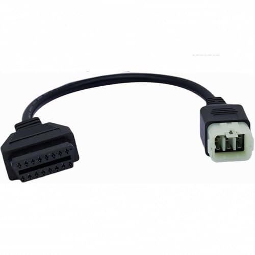 Alchiauto OBDII 6pin auf 16pin OBD Diagnosekabel Motorrad 6 Pin Motorrad Adapter Moto Connect kompatibel für Kawasaki Moto Fit Z900RS/Z800/Z900/Z1000/ZX10R/ZX14R/H2 Motorrad