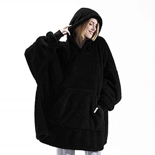 Oversize Felpa Coperta Con Maniche E Tasca Grande Sherpa Pile Coperta Indossabile Calda Felpa Con Cappuccio Invernale Per Adulti Donna Uomo E Adolescenti Felpe con Cappuccio Uomo Donna Coperta