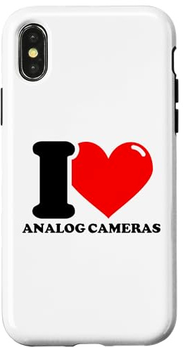 Hülle für iPhone X/XS Ich Liebe analoge Kameras