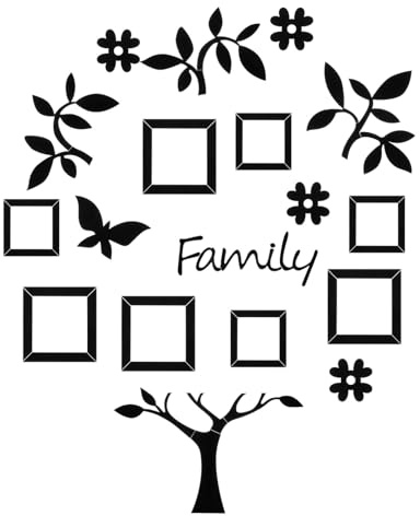 STAHAD Cadre Photo Autocollant Arbre Mural 3D Petit Noir Sticker Décoratif pour Salon Chambre Facile à Appliquer sans Trace Ambiance Naturelle