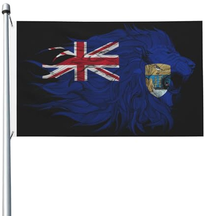 3x5 Fuß (ca. 90x150 cm) doppelseitige Flagge der Insel St. Helena mit Löwenmotiv, strapazierfähiges Polyester mit Digitaldruck, Nationales Freundschaftsbanner mit Messingösen für den Innen- und Außenb