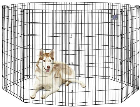 MidWest Homes for Pets 550-48 Cage d'exercice et Parc pour Chien sans Porte ; 60,96 cm x 121,92 cm ; Revêtement de Finition Noir