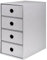 Rössler SOHO 4er Schubladenbox aus Papier | Büro Organizer Schreibtisch | Schubladen Organizer Büro Zubehör & Bürobedarf | Schreibtisch Organizer Box | 18 x 25 x 32 cm | 1 Stück | Farbe: Stone