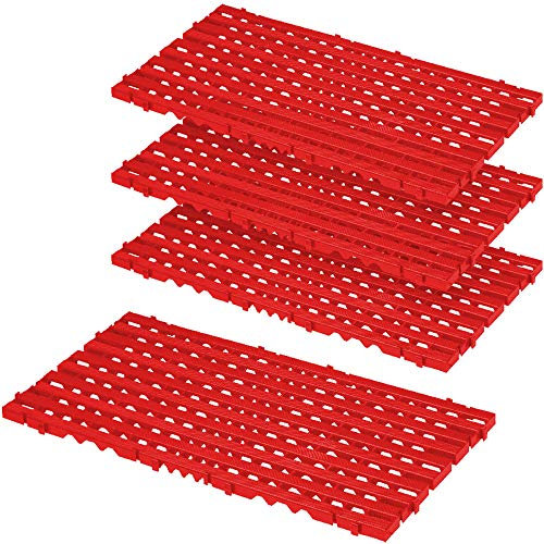 Grille de sol, rouge, H 800 x 400 x 25 mm, VE = 4 pièces
