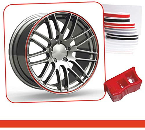 carstyling XXL Zierstreifen Wheel-Stripes für Autofelgen rot 5 mm ~~~~~ schneller Versand innerhalb 24 Stunden ~~~~~