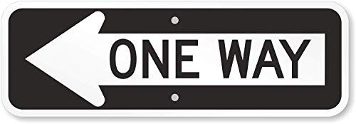 SmartSign MUTCD # R6-1L 3M Reflektierendes Schild, Legende One Way mit Pfeil nach links, 15,2 cm hoch x 45,7 cm breit, Schwarz auf Weiß