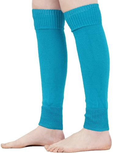 Mysocks Stulpen Damen beinwärmer Frauen Mädchen Winter 80er Stulpen Beinstulpen Beinwärmer Kniestrümpfe Leg Warmers Strümpfe in Einheitsgröße, Aquablau