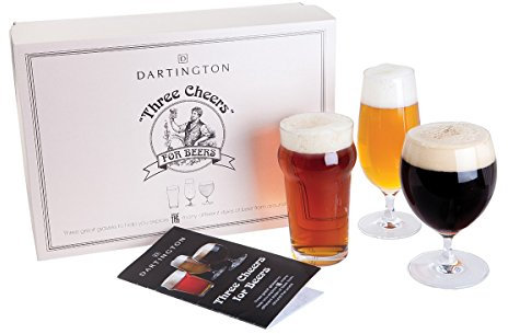 Dartington Crystal GP3113/3PK Three Cheers for Beers Glasses, Clear
