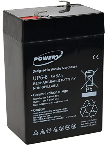 Powery Batería de Gel UP5-6 6V 5Ah