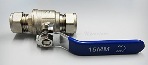 Blue Lever Full BORE Isolation Action Ball Valve Compression in Sizes (15MM/22MM/28MM) (15MM)