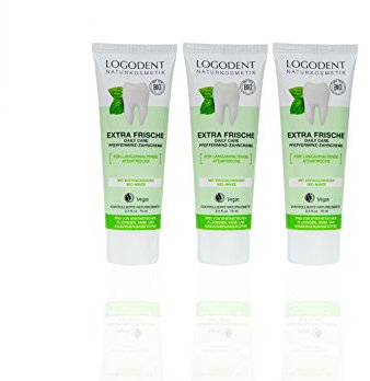 LOGODENT Zahncreme Daily Care (3 X 75 Ml), Wunderbar Minziger Geschmack, Bio Zahnpasta, Vegan, Fluoridfrei, Naturkosmetik