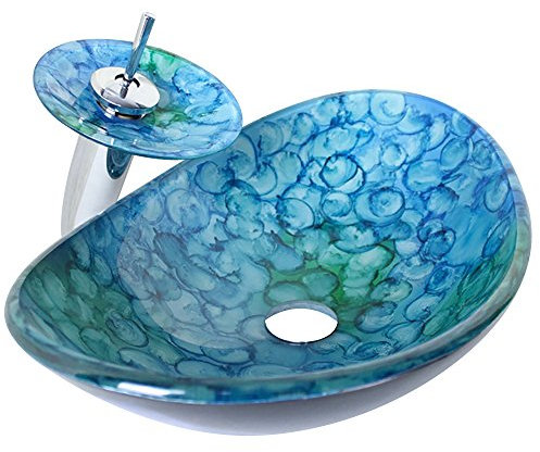HomeLava Waschbecken Oval mit Wasserfall Wasserhahn