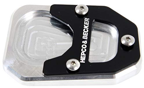 Hepco & Becker Seitenständerplatte für Motorrad – Aluminium – Silber/Schwarz