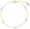 Armband für Damen aus Gold 585 mit Perlen aus Süßwasser 14 Karat Gold Armkette Perlenarmband Mädchen Armbandlänge 17+2 cm