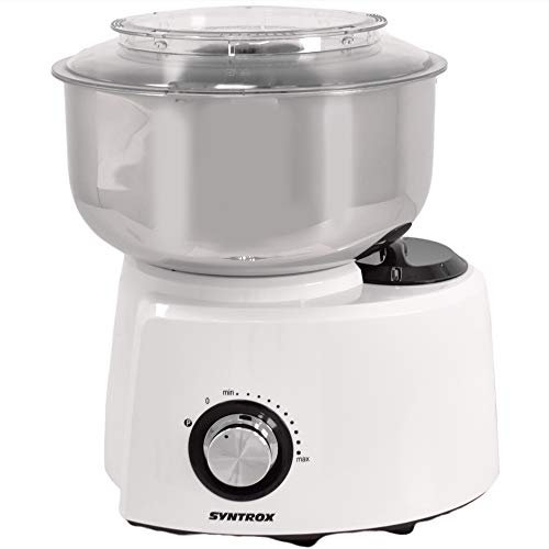 Syntrox Germany KC-1200W-W de Luxe XXL Weiß 5,8 Liter Edelstahl Food Processor Küchenmaschine mit tollem Zubehör