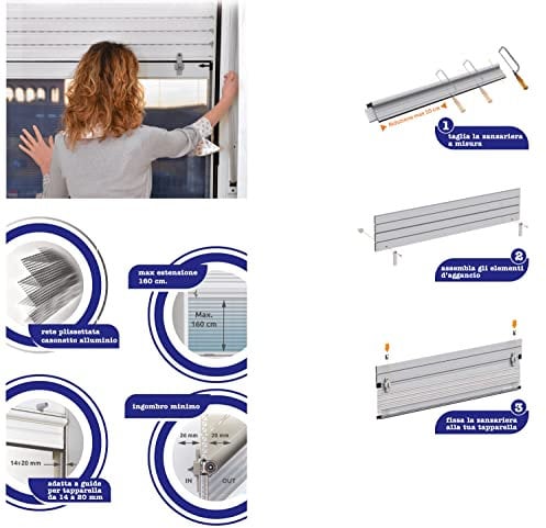 Zanzariera Universale Per Tapparelle Manuali e Robotizzate Regoabie | iaiadistribuzione.it (Bianco 100x160cm)
