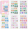 Laza 120pcs Children Nails Press On Pre-glue Full Cover Glitter Gradient Color Rainbow Sparkling Star Unicorn Shell Short False Nail Kits for Kids Teenager Girls - Colorful Rainbow