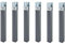DUÉRMETE ONLINE Jeu de 6 Pieds carrés avec Collier pour sommier de 30 x 30 mm, Hauteur 27 cm, Gris, 27 cm