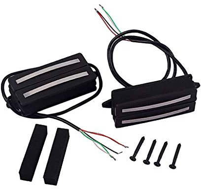 Alnicov 7 Saiten Gitarre Humbucker Tonabnehmer Set, Alnico Rails Coil Neck und Bridge Double Pickup Ersatzteile für E-Gitarre