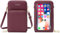 RRANCharltu Sac à Bandoulière pour Téléphone Portable Femmes Sac à Ecran Tactile Cuir PU Pochette Portefeuille Femme Porte Cartes avec Bandoulière et Dragonne (Rouge Vin)