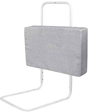 YRHome Bettgitter Bettschutzgitter für Kinder,50cm 5-Loch Höhenverstellbar,Rausfallschutz,Absturzsicheres,Weiche Bettgitter mit Abnehmbarem und Waschbarem Reißverschluss,Leinen Grau