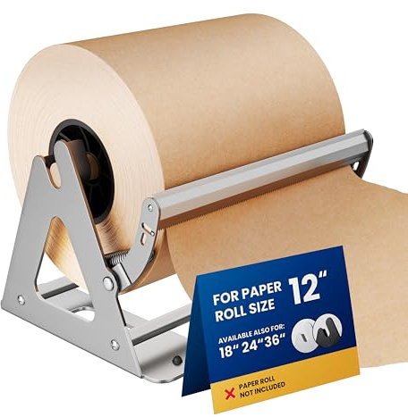 Distributeur de Rouleau de Papier et Cutter – Distributeur de Papier Kraft, congélateur et Boucher – Antidérapant et Montage Mural (30,5 cm) (jusqu'à 152,4 m)
