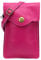 SH Leder Damen Handytasche Umhängetasche Geldbörse Multifunktion Beutel Schultertasche aus Echtleder Verstellbar Schultergurt Handy bis 6.8 Zoll 12x19cm ADA G3282 (Pink)