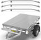 Tarpofix® Anhängerplane 211x116 cm + 3X Planenbügel | Anhänger Plane Flachplane aus PVC PLANENMATERIAL | Verstärkte Humbaur Anhänger Plane für 750kg PKW Hänger | Abdeckplane + Flachplanenbügel | Grau