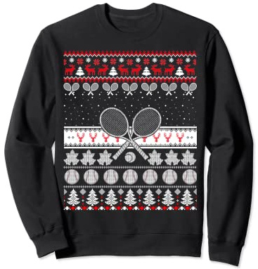 Weihnachtspullover mit Tennis-Motiv Sweatshirt