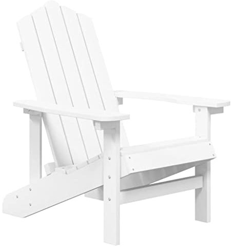 vidaXL Adirondack Gartenstuhl Gartenmöbel Gartensessel Stuhl Terrassenstuhl Balkonstuhl Stühle Campingstuhl Outdoor Sessel HDPE Weiß