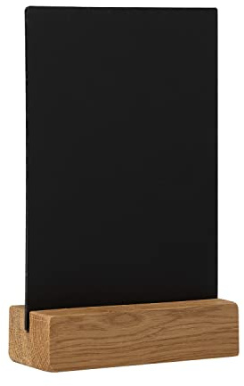 EUROPEL Chalkboard Desktop Portrait, Durable FSC Certified Oakwood Base, Double Sided, for Water Based Marker, for Restaurant, Hotel,