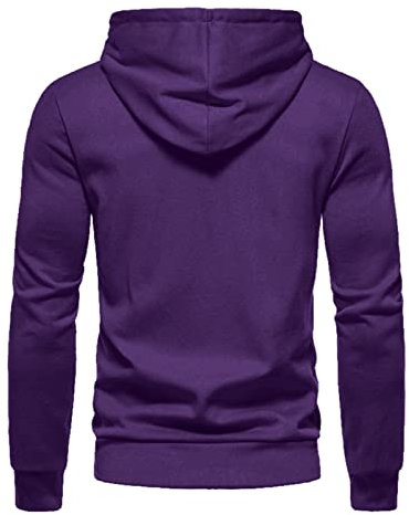 Glücksvogel peso Hoodie schwarz Herren-Mantel mit Kapuze, übergroßer, Warmer Kordelzug, farblich passend, Karierter, verdickter Winterpullover mit Tasche Sweatshirt Herren weiß