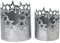 matches21 Dekoschale Pflanzschale Sternen Ausstanzungen Winter Schale Metall 2er Set Ø 9x9,5 cm & Ø 10x12 cm Silber