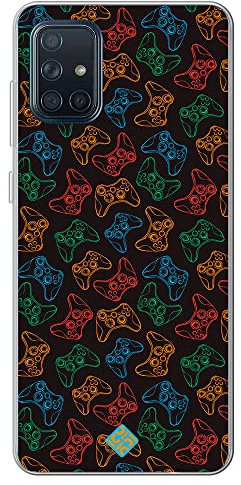 Movilshop Étui pour [Samsung Galaxy A71] Dessin Gamers [ Manettes Xbox ] en silicone souple Transparent Coque Case Cover Gel pour Smartphone.