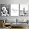 GLITZFAS 3er Set Premium Poster Set, Moderne Schwarz Weiß Feder Löwenzahn Kunstdruck Wandbild, Pusteblumen Bilder Wanddeko Wohnzimmer, OHNE Rahmen (Stil A,40 x 50 cm)