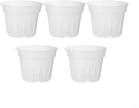 CNANRNANC Lot de 5 pots à orchidées en plastique transparent avec trous