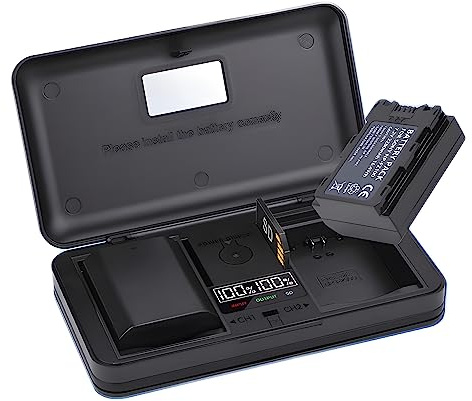 NP-FZ100 Akku-Ladegerät mit Kartenleser (ohne Batterien) kompatibel mit Sony A7MII/A7III/A7RIII/A9/A7MIV/A7RIV/A7C/A7S3/A6600/A9M2/A7R5/FX30/7RM3/9S, LICE-9
