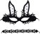 JewelryWe Schmuck 2pcs Hasenmaske Choker Halskette Set Damen Schwarz Gothic Spitze Maskerade Hasen Augenmaske mit Ohren Venezianische Maske Halsband Kropfband Kette Kostüm für Halloween Cosplay