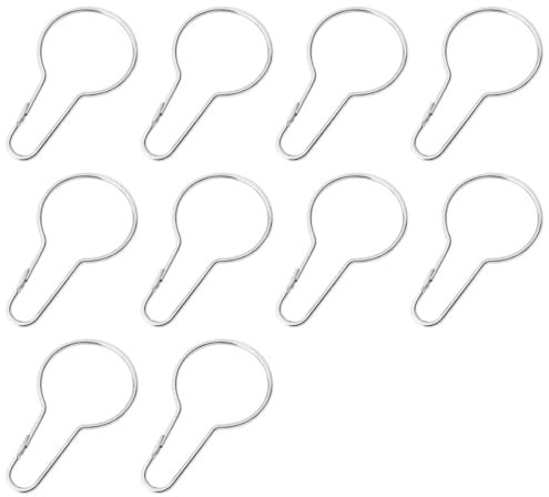 JRYXDS 10 Piezas Acero Inoxidable Cortina Anillos Baño Cortina Barra Ganchos para Clasificar Y Organizar