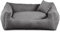 Gutekissen® Hundebett aus weichem Material, gefüllt mit Polyurethanschaumstoff, Geripptes Material, schmutzabweisend, Farb- und Größenwahl, inklusive kleines Kissen. (M - 80x65, Dunkelgrau)