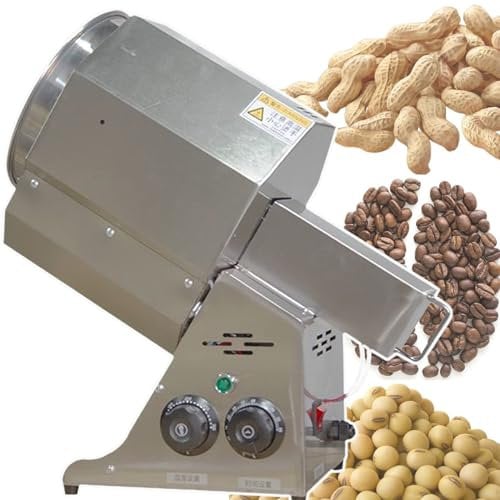 Home Coffee Roaster, 1500w Portable Electric Coffee Bean Roaster Machine-21cm Drum Diameter, Electric Nut Peanut Bean Roasting Machine-Non-Stick Pan, Heats Evenly,Silver