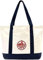 Trader Joes Large Tote Shopping Bag Cotton Canvas Embroidered Bag (1), Navy Blue