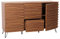 Mendler Sideboard HWC-M49, Schrank Kommode Highboard, 3D-Design Staufächer, MDF Metall 85x142x44cm - Walnuss-Optik