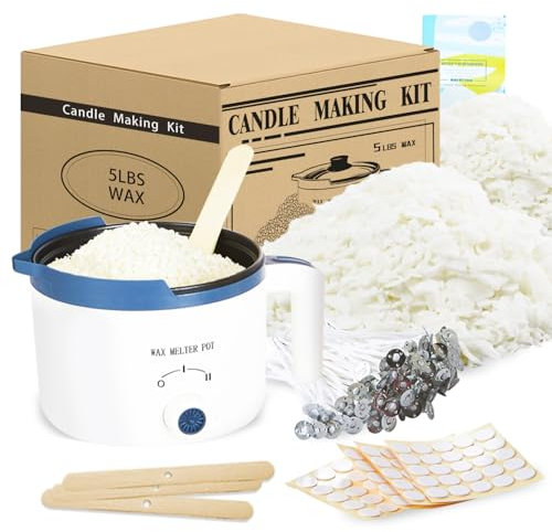 LINGQIAN Candle Making Kit for Adults, 5lbs Soy Wax for Candle Making, Soy Candle Wax Kit for Business at Home, Make Your Own Candles