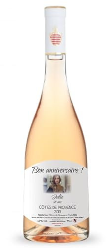 Vin rosé « Côtes de Provence » - Bouteille vin personnalisée avec votre texte et votre image/logo [ Vins et spiritueux ] (1 bouteille)