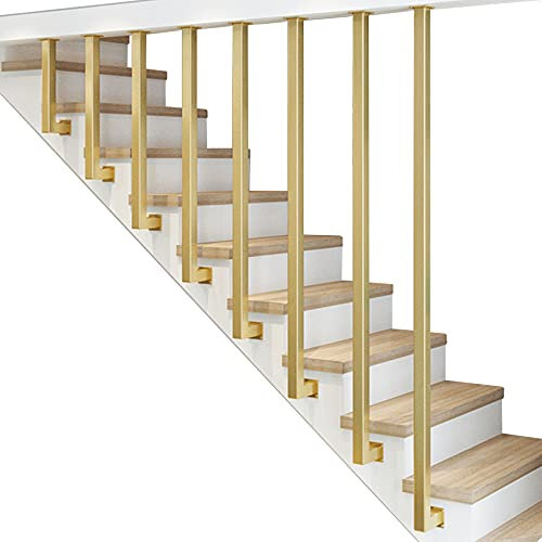 Metallgeländer, Wandbalustrade, golden, rutschfest, Industrie-Handlauf aus Eisenrohr, an der Wand montiert, Treppenhandlauf-Set für Treppen, 100 cm, 1 Stück