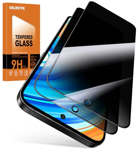 Oelrstfe Privacy Pellicola Protettiva per Xiaomi Redmi Note 9 Pro/9 Pro Max/9S 4G Anti Spy in Vetro Temperato Durezza 9H Anti-Graffio Senza Bolle Ultra Resistente Anti-Spia Protezione Schermo,2 Pezzi