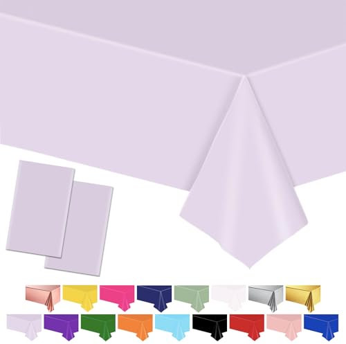 Light Purple Tischtuch Tischdecken, 137 * 274cm Kunststoff wasserdicht Tischabdeckungen Party Tischdekorationen für Kinder Picknick Geburtstag, Graduierung Hochzeit Party Supplies