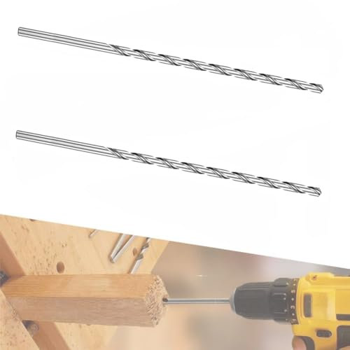 RMTCEG 2 Stück 250MM x 5MM Spiralbohrer Hss Bohrer Set, 250MM Extra Lange Hss Direkt Schaft Bohrer Bit (5MM)