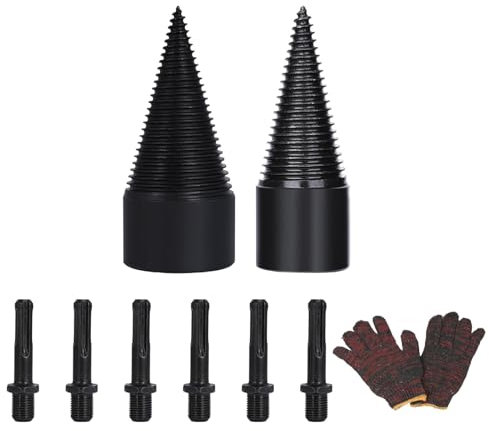 Kindling Drill Bit Wood Splitter - Drill Cone Splitter For Household,Firewood Log Splitter, Wood Splitting Logs Bits, With Geometric Shapes, Heavy Duty For Household
